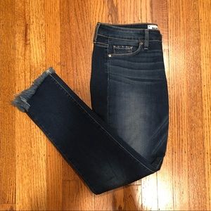 Paige Medium/Dark Wash “Skyline Ankle Peg” Jean